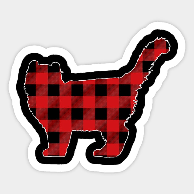 American Curl Lover Buffalo Plaid Pattern Sticker by BlueTodyArt